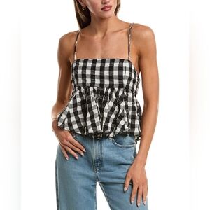 NWT Free People Plaid Top -L